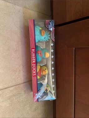 4th of July Rubber Ducks 4-Pack - Blue, Turquoise, Yellow